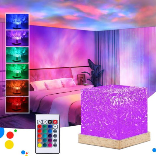 Warm Ocean Wave Water Night Light Projector 3D